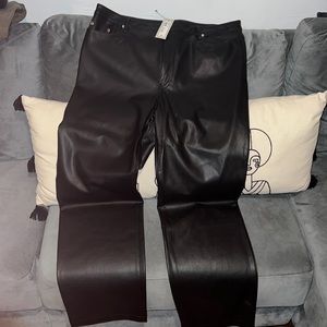 River Island faux leather straight leg pants